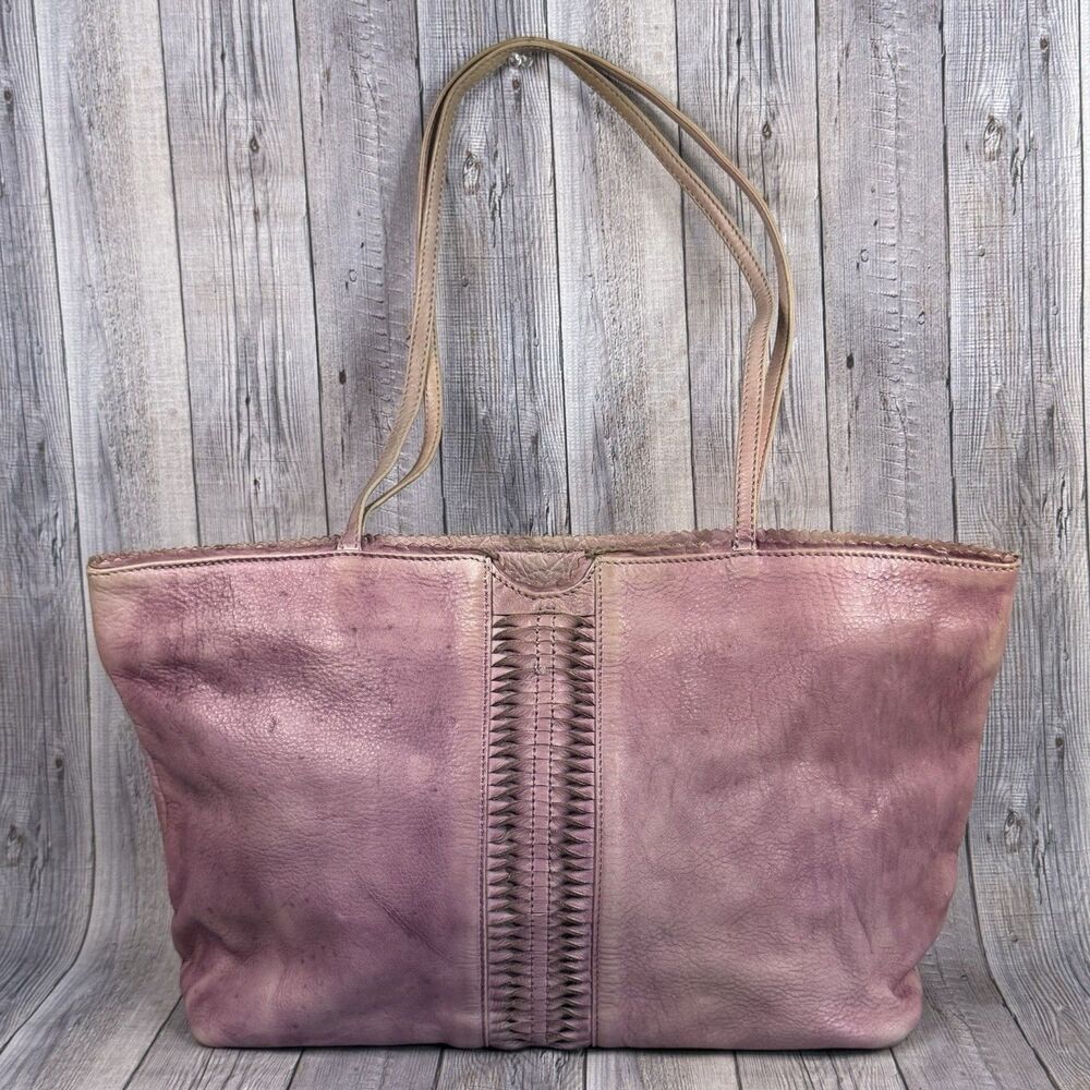 Latico Leather Purse Tote Bag Distressed Shoulder Purple Soft